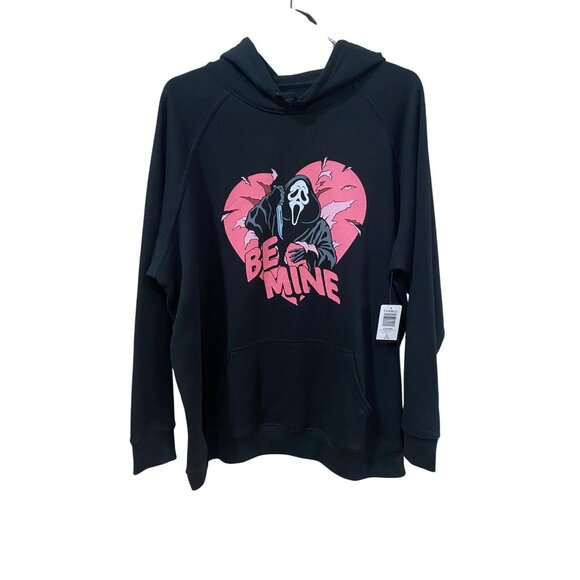 NWT Torrid Scream Ghost Face Be Mine Classic Fit Fleece Hoodie 3X 22-24 Black Pi - Picture 2 of 7
